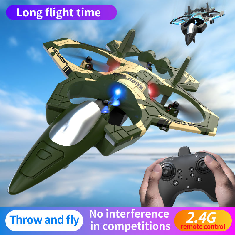 K500 Combat Drone Four-Channel Hovering Quadcopter With Altitude Hold, Flip Stunts, And Remote Control Lighting Plane