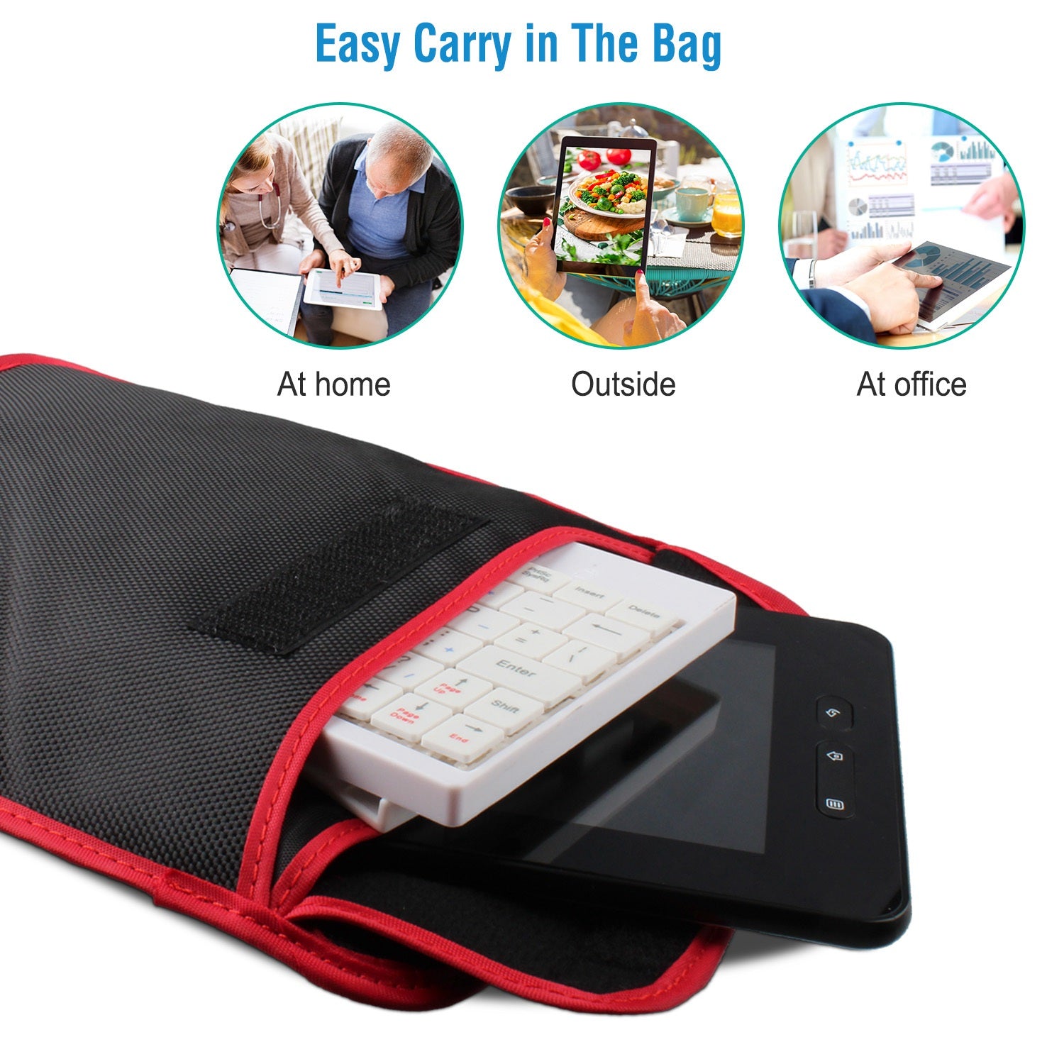 80 Keys Wired Keyboard Mini USB Connector Keyboard Portable Durable Keyboard With Carry Bag Tablet Stand For Android Window Tablet