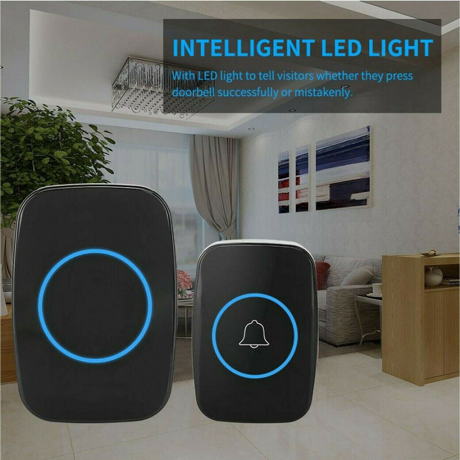 Style A 1-on-1 Black Doorbell