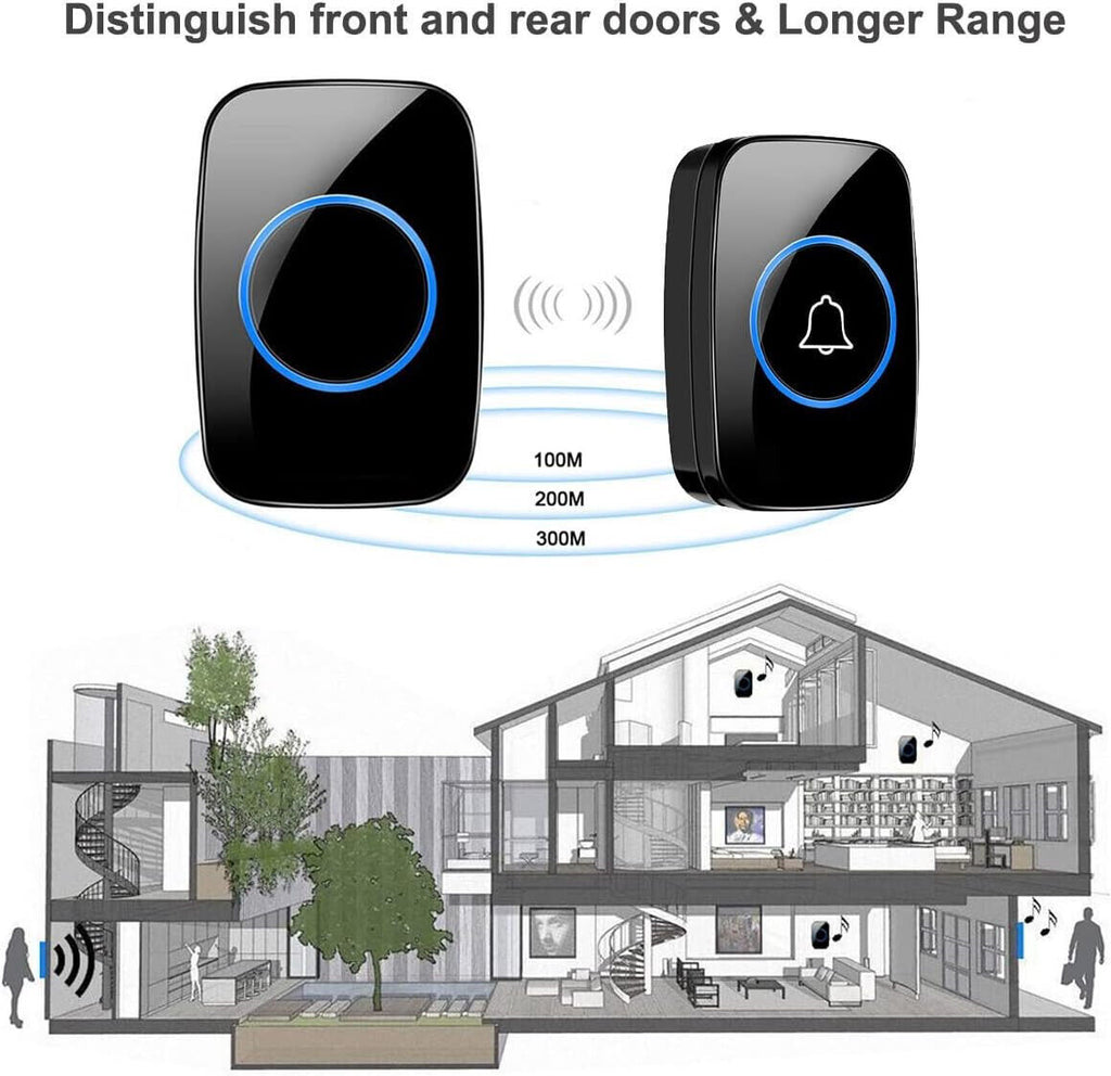 Style A 1-on-1 Black Doorbell